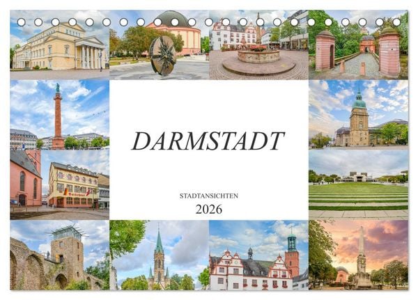 Produktbild: Darmstadt Stadtansichten (Tischkalender 2026 DIN A5 quer), CALVENDO Monatskalender