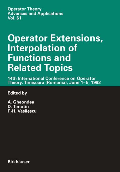 Produktbild: Operator Extensions, Interpolation of Functions and Related Topics