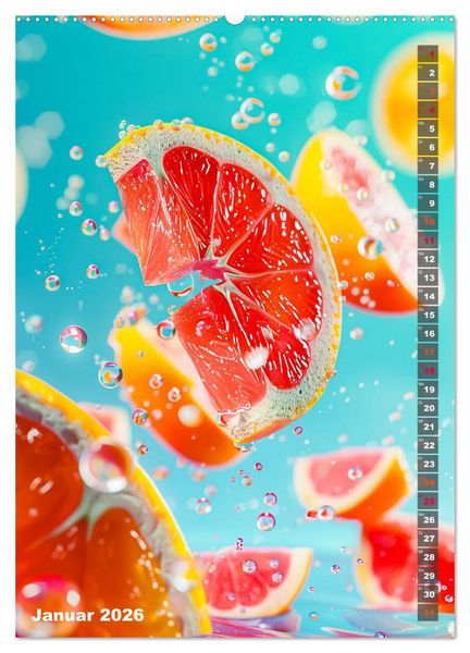 Produktbild: Fr&uuml;chtetraum - Jeden Monat eine fruchtige &Uuml;berraschung (Wandkalender 2026 DIN A2 hoch), CALVENDO Monatskalender
