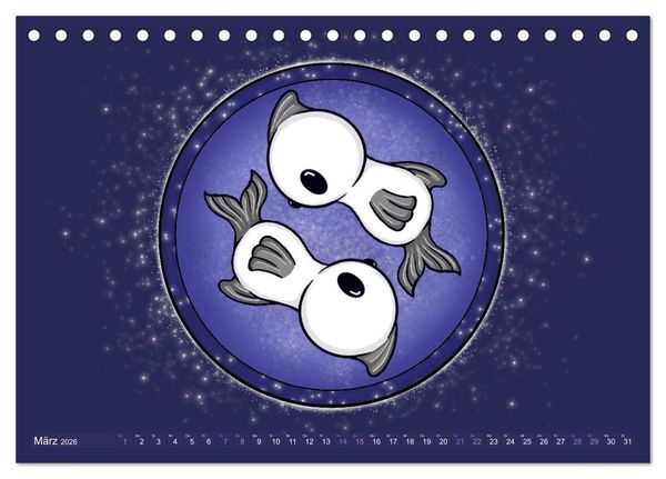 Produktbild: Geister Sternzeichen (Tischkalender 2026 DIN A5 quer), CALVENDO Monatskalender