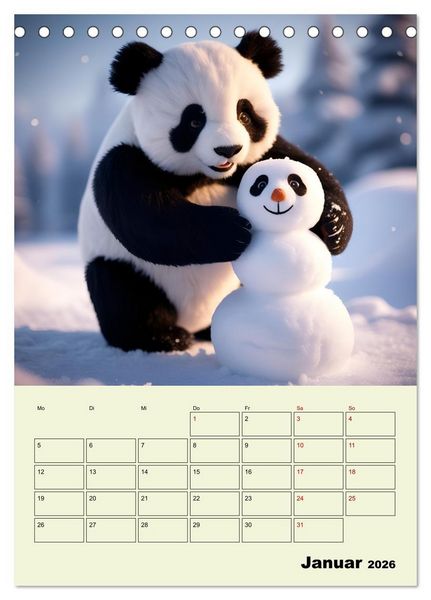 Produktbild: Ein pandastarkes Jahr - Flauschige Pandab&auml;ren zum Verlieben (Tischkalender 2026 DIN A5 hoch), CALVENDO Monatskalender