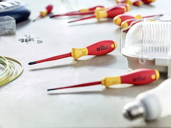Produktbild: Wiha VDE Schraubendreher-Set 12teilig Schlitz, Kreuzschlitz Pozidriv, Kreuzschlitz Phillips, Plus/Minus, Innen-TORX