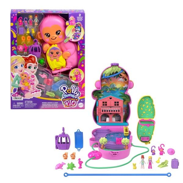 Polly Pocket Affenmama und Baby