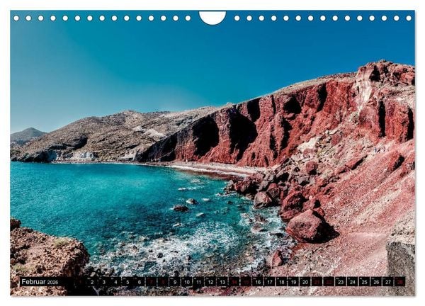 Produktbild: Santorini - Perle in der &Auml;gais (Wandkalender 2026 DIN A4 quer), CALVENDO Monatskalender