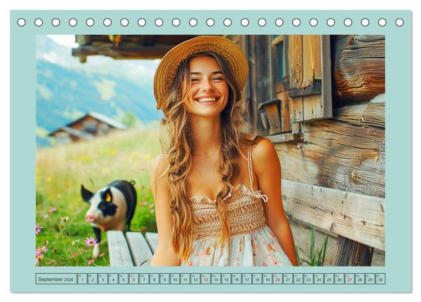 Produktbild: Almwiesenm&auml;rchen. Zauberhafte Frauen und gute Laune in den Bergen (Tischkalender 2026 DIN A5 quer), CALVENDO Monatskalender