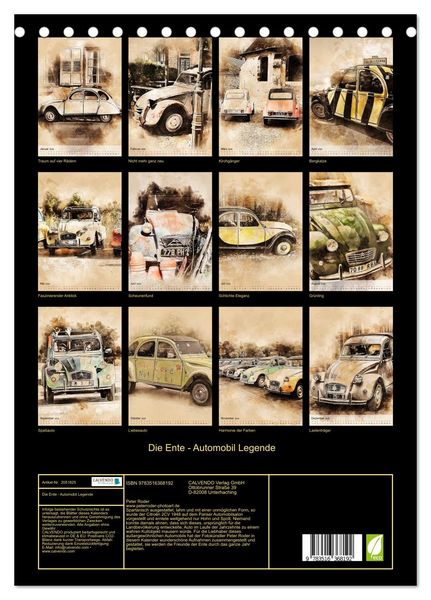 Produktbild: Die Ente - Automobil Legende (Tischkalender 2026 DIN A5 hoch), CALVENDO Monatskalender