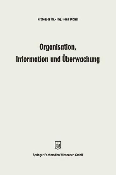 Produktbild: Organisation, Information und &Uuml;berwachung