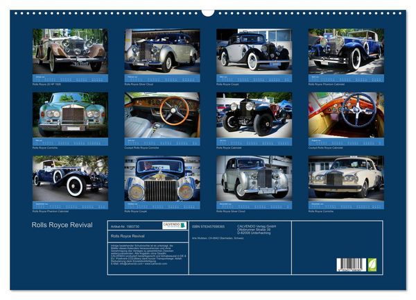 Produktbild: Rolls Royce Revival (Wandkalender 2026 DIN A2 quer), CALVENDO Monatskalender