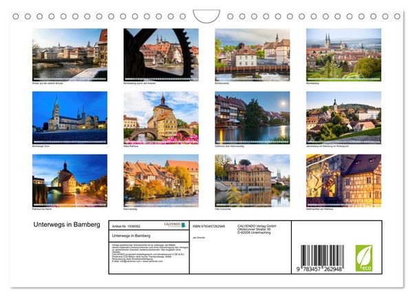 Produktbild: Unterwegs in Bamberg (Wandkalender 2026 DIN A4 quer), CALVENDO Monatskalender