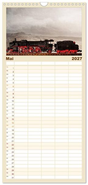 Produktbild: Familienplaner 2027 - Dampflokomotiven in Spur N mit 5 Spalten (Wandkalender, 21 x 45 cm) CALVENDO