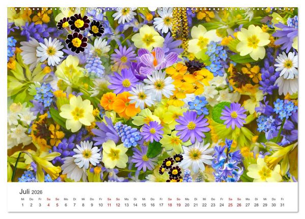Produktbild: Die magische Welt der Blumen (Wandkalender 2026 DIN A2 quer), CALVENDO Monatskalender