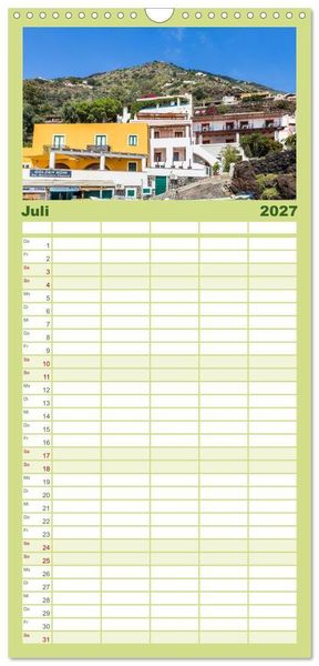 Produktbild: Familienplaner 2027 - Liparische Inseln - Vulkane im Tyrrhenischen Meer mit 5 Spalten (Wandkalender, 21 x 45 cm) CALVENDO