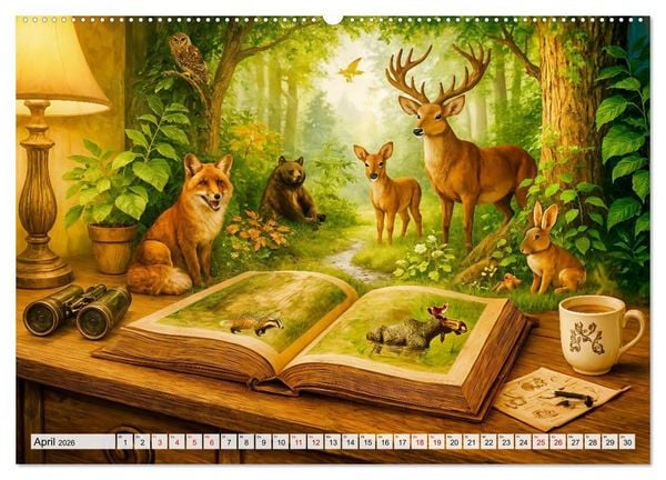 Produktbild: Magische Welt der B&uuml;cher - Fantastische Abenteuer zwischen den Seiten (hochwertiger Premium Wandkalender 2026 DIN A2 quer), Kunstdruck in Hochglanz