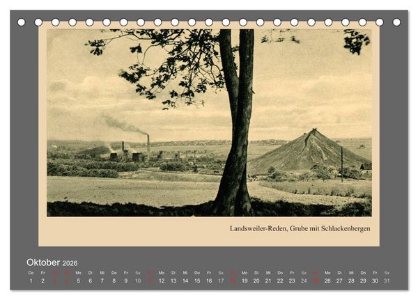 Produktbild: Saarland - vunn domols (frieher), Industrieanlagen (Tischkalender 2026 DIN A5 quer), CALVENDO Monatskalender