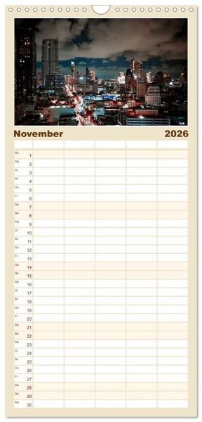 Produktbild: Familienplaner 2026 - Sehnsuchtsland Thailand mit 5 Spalten (Wandkalender, 21 x 45 cm) CALVENDO