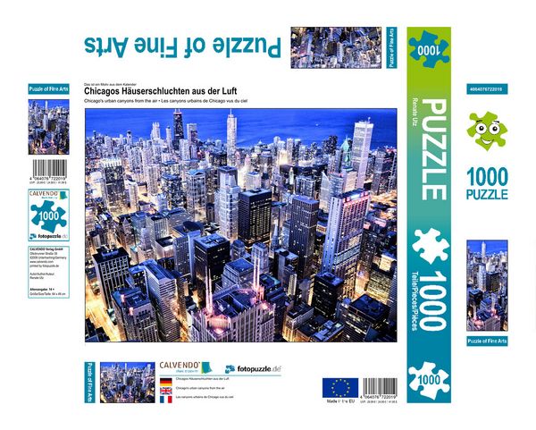 Produktbild: CALVENDO Puzzle Chicagos H&auml;userschluchten aus der Luft | 1000 Teile Lege-Gr&ouml;&szlig;e 64x48cm Foto-Puzzle f&uuml;r gl&uuml;ckliche Stunden