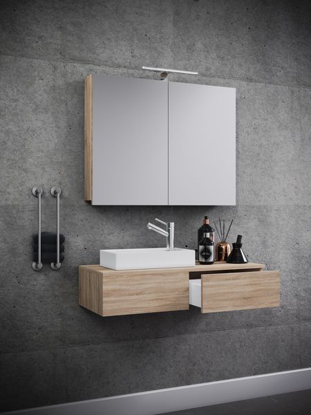 Produktbild: 3-tlg G&auml;ste WC Waschplatz Waschtisch Gudas Schrank