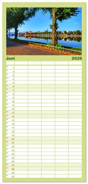 Produktbild: Familienplaner 2026 - Schwerin - Welterbe mit 5 Spalten (Wandkalender, 21 x 45 cm) CALVENDO