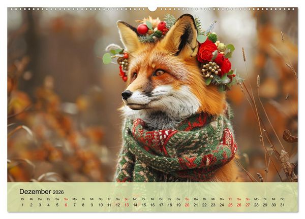 Produktbild: Fuchsige Eskapaden. Reineke mit noblen Accessoires (Wandkalender 2026 DIN A2 quer), CALVENDO Monatskalender