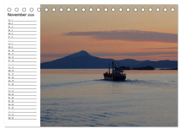 Produktbild: Impressionen von Norwegen entlang der Hurtigruten (Tischkalender 2026 DIN A5 quer), CALVENDO Monatskalender