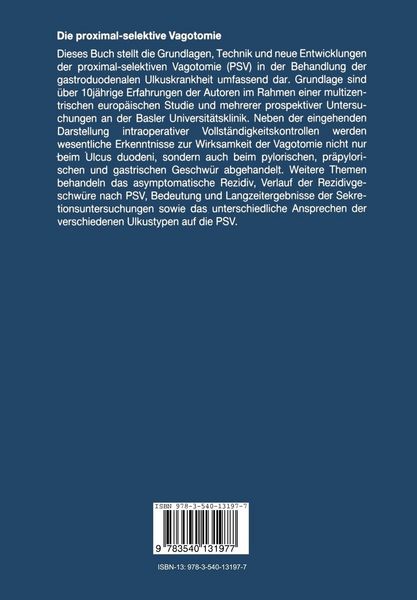 Produktbild: Die proximal-selektive Vagotomie in der Behandlung der gastroduodenalen Ulkuskrankheit