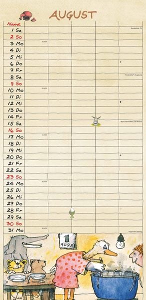 Produktbild: Janosch 2026 Familienplaner - Familien-Timer - Termin-Planer - Kinder-Kalender - Familien-Kalender - 22x45