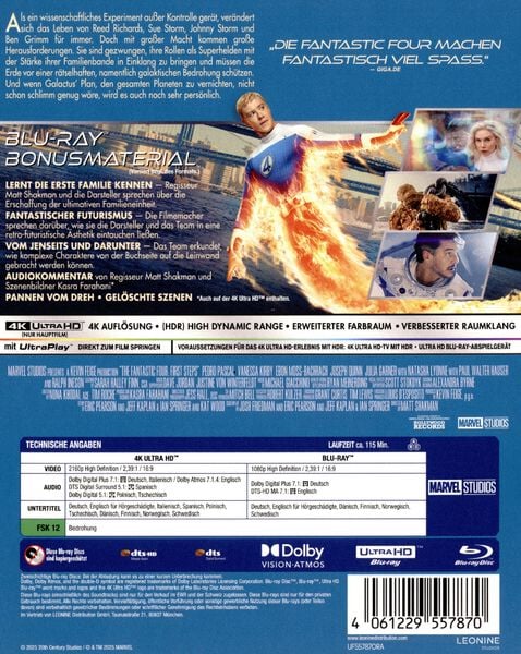 Produktbild: The Fantastic Four - First Steps - Steelbook - Limited Edition (4K Ultra HD) (+ Blu-ray)