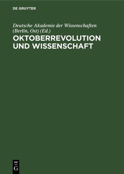 Produktbild: Oktoberrevolution und Wissenschaft