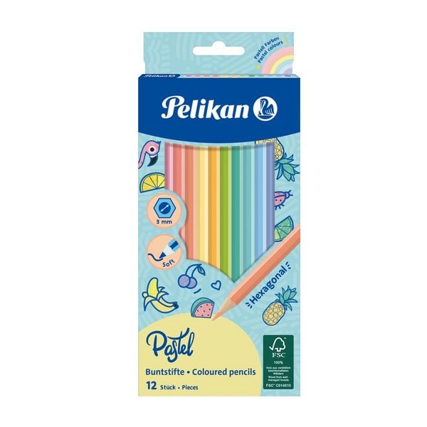 Pelikan Buntstifte sechskant Pastell 12 Stück