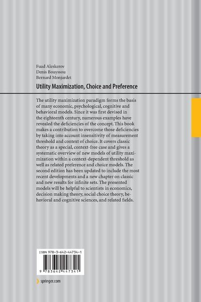 Produktbild: Utility Maximization, Choice and Preference
