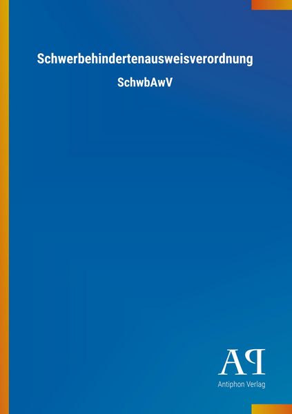 Produktbild: Schwerbehindertenausweisverordnung