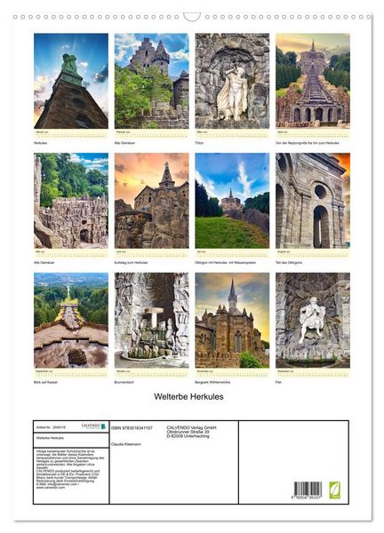 Produktbild: Welterbe Herkules (Wandkalender 2026 DIN A2 hoch), CALVENDO Monatskalender