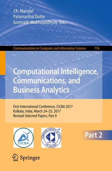 Produktbild: Computational Intelligence, Communications, and Business Analytics