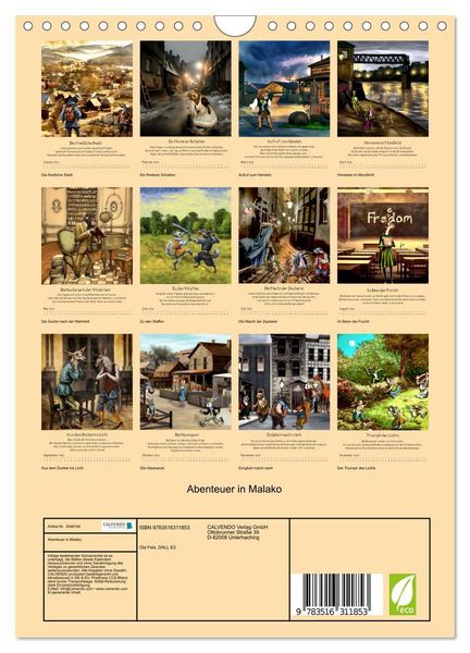 Produktbild: Abenteuer in Malako (Wandkalender 2026 DIN A4 hoch), CALVENDO Monatskalender