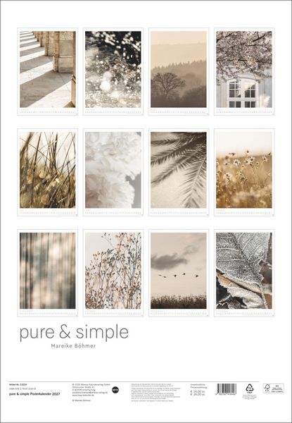 Produktbild: Mareike B&ouml;hmer: pure & simple Kalender 2027