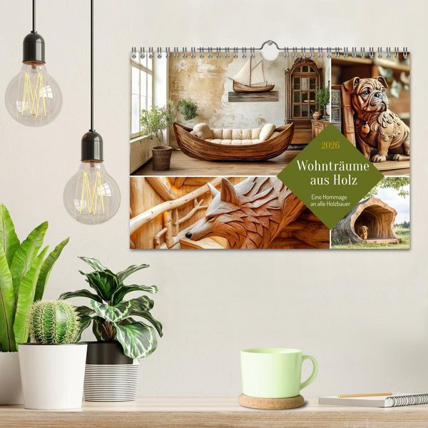 Produktbild: Wohntr&auml;ume aus Holz (Wandkalender 2026 DIN A4 quer), CALVENDO Monatskalender
