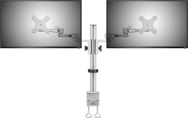 Produktbild: SpeaKa Professional SP-5986112 Monitor-Tischhalterung 2 Display(s) 33,0cm (13\") - 68,6cm (27\") Grau H&ouml;henverstellbar, Neigbar