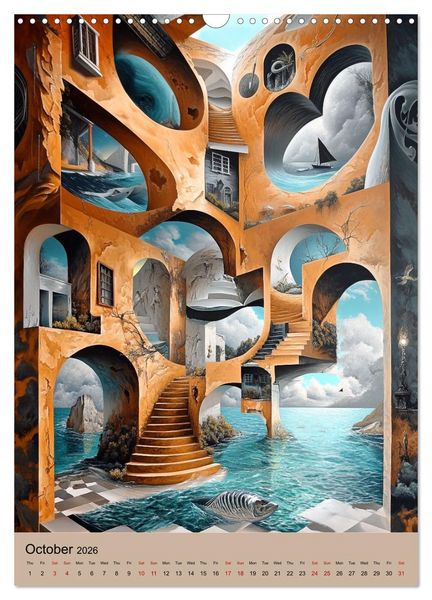 Produktbild: Dali meets Technology (Wall Calendar 2026 DIN A3 portrait), CALVENDO 12 Month Wall Calendar