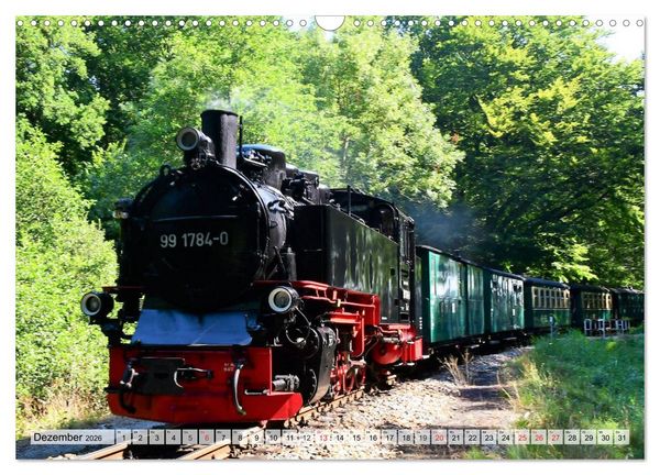 Produktbild: Mit Dampf &uuml;ber die Insel R&uuml;gen (Wandkalender 2026 DIN A3 quer), CALVENDO Monatskalender