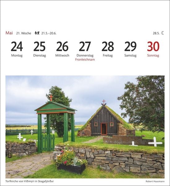 Produktbild: Island Sehnsuchtskalender 2027 - Wochenkalender mit 53 Postkarten