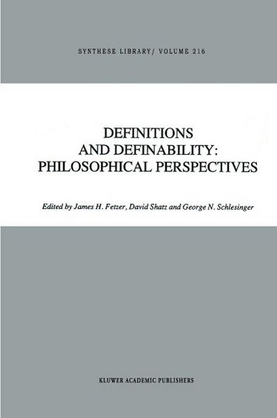 Produktbild: Definitions and Definability: Philosophical Perspectives