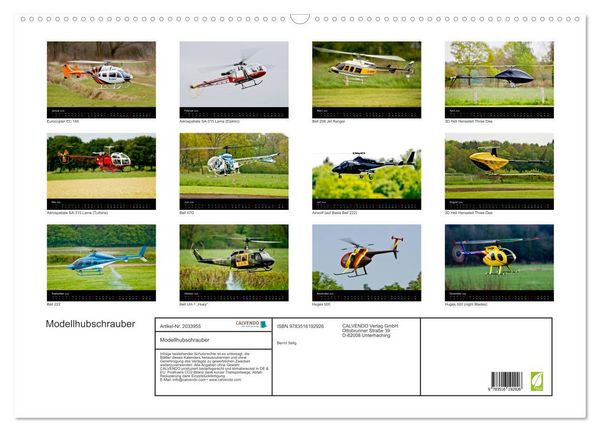 Produktbild: Modellhubschrauber (Wandkalender 2026 DIN A2 quer), CALVENDO Monatskalender