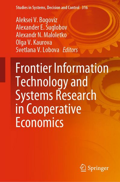Produktbild: Frontier Information Technology and Systems Research in Cooperative Economics