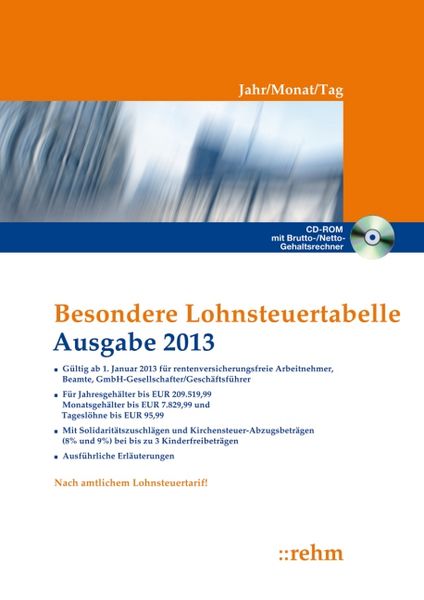 Produktbild: Besondere Lohnsteuertabelle 2013 - Jahr/Monat/Tag