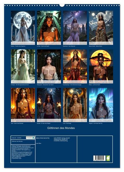 Produktbild: G&ouml;ttinnen des Mondes (Wandkalender 2027 DIN A2 hoch), CALVENDO Monatskalender