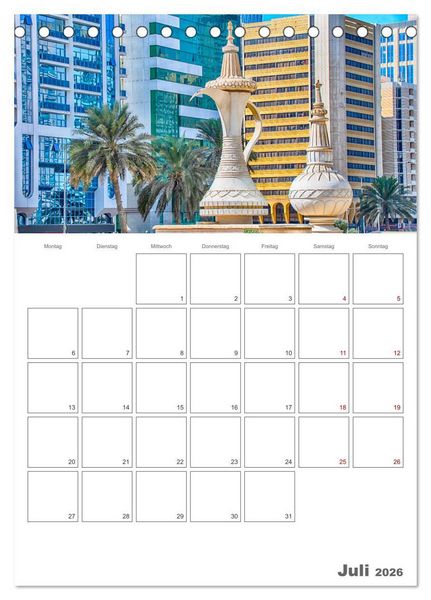 Produktbild: Abu Dhabi - Reiseplaner (Tischkalender 2026 DIN A5 hoch), CALVENDO Monatskalender