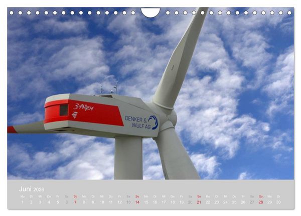 Produktbild: Windkraftanlagen aus der Luft fotografiert (Wandkalender 2026 DIN A4 quer), CALVENDO Monatskalender