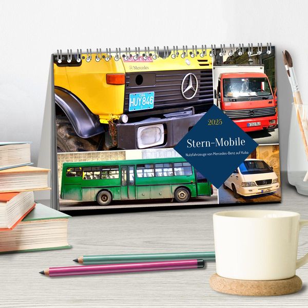 Produktbild: Stern-Mobile - Nutzfahrzeuge von Mercedes-Benz auf Kuba (Tischkalender 2025 DIN A5 quer), CALVENDO Monatskalender