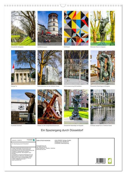 Produktbild: Ein Spaziergang durch D&uuml;sseldorf (Wandkalender 2026 DIN A2 hoch), CALVENDO Monatskalender