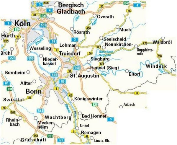 Produktbild: BVA Radwanderkarte Rhein-Sieg-Kreis mit Knotenpunkten 1:50.000